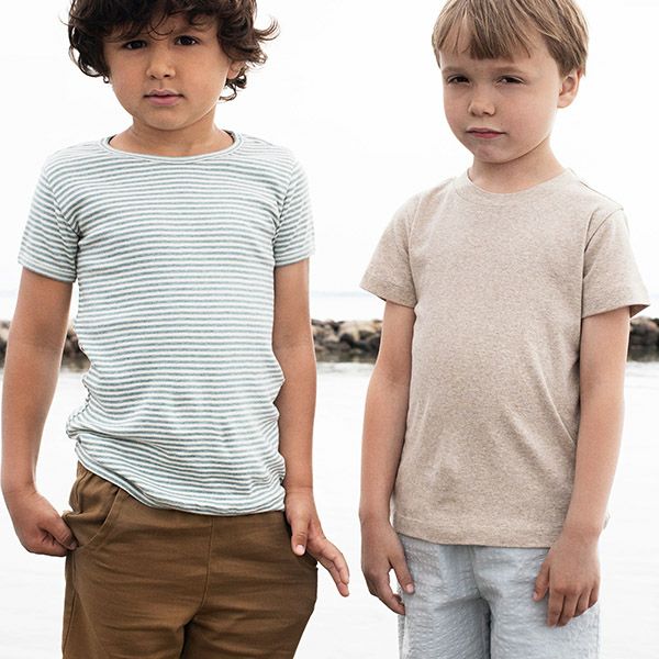 オーガニックコットン キッズ フライスTシャツStripe (半袖)