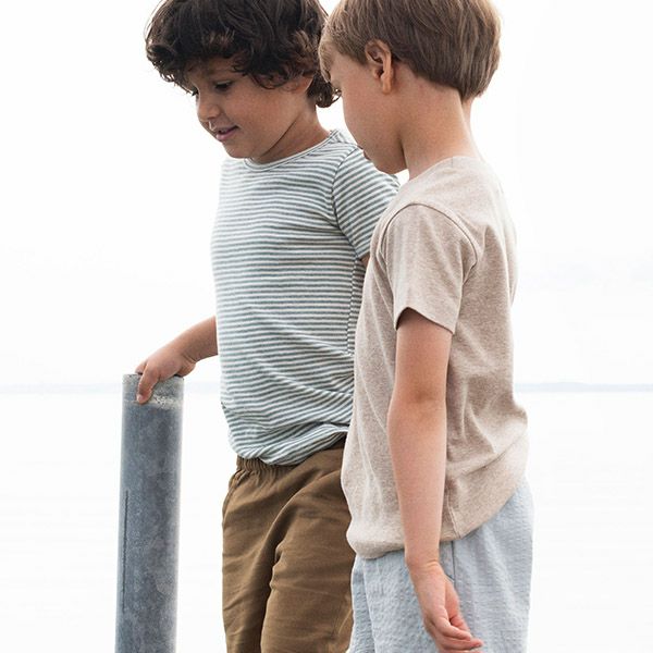 オーガニックコットン キッズ フライスTシャツStripe (半袖)
