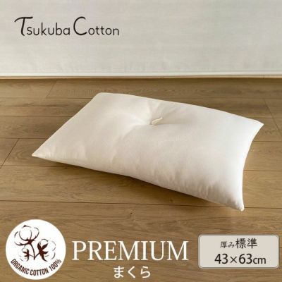 オーガニックコットン プレミアム まくら 標準タイプ 43×63
