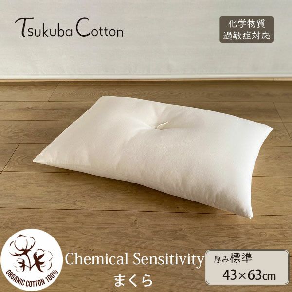 オーガニックコットン CS対応 まくら 標準タイプ 43×63