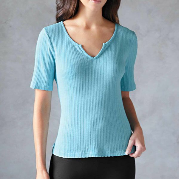 オーガニックコットン ポインテル スプリットネックＴシャツ(半袖)