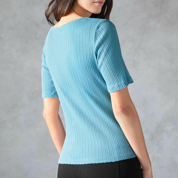 オーガニックコットン ポインテル スプリットネックＴシャツ(半袖)