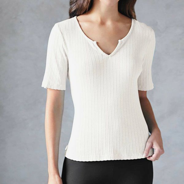 オーガニックコットン ポインテル スプリットネックＴシャツ(半袖)