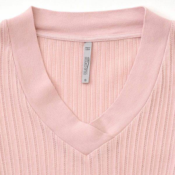 【SALE／20%OFF】オーガニックコットン ポインテル VネックＴシャツ(長袖)