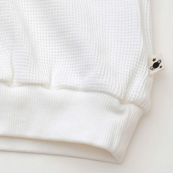 オーガニックコットン キッズワッフルパフスリーブトップ