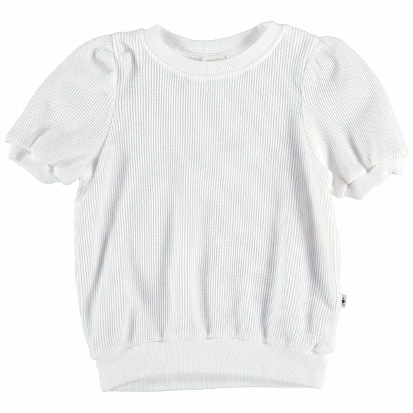 オーガニックコットン キッズワッフルパフスリーブトップ
