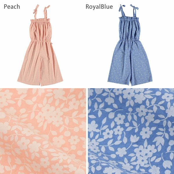 オーガニックコットン キッズフローラルジャンプスーツ