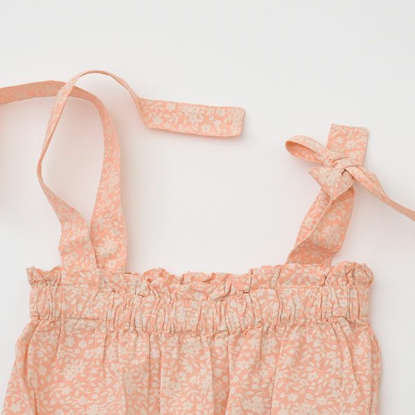 オーガニックコットン キッズフローラルジャンプスーツ