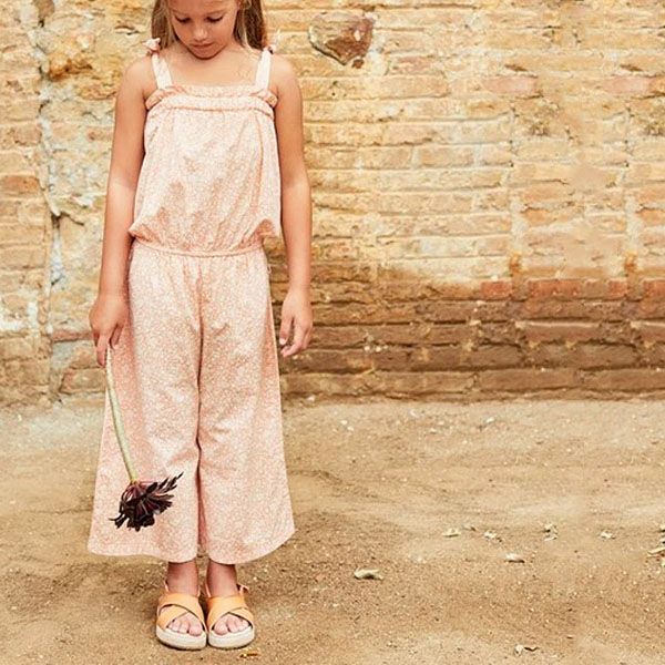 オーガニックコットン キッズフローラルジャンプスーツ