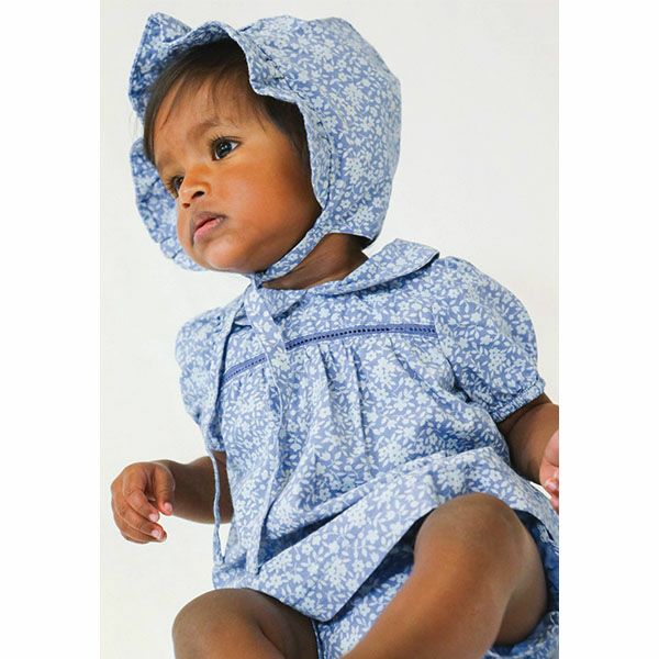 オーガニックコットン ベビーフローラルボンネット