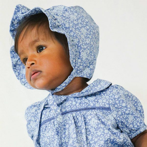 オーガニックコットン ベビーフローラルボンネット