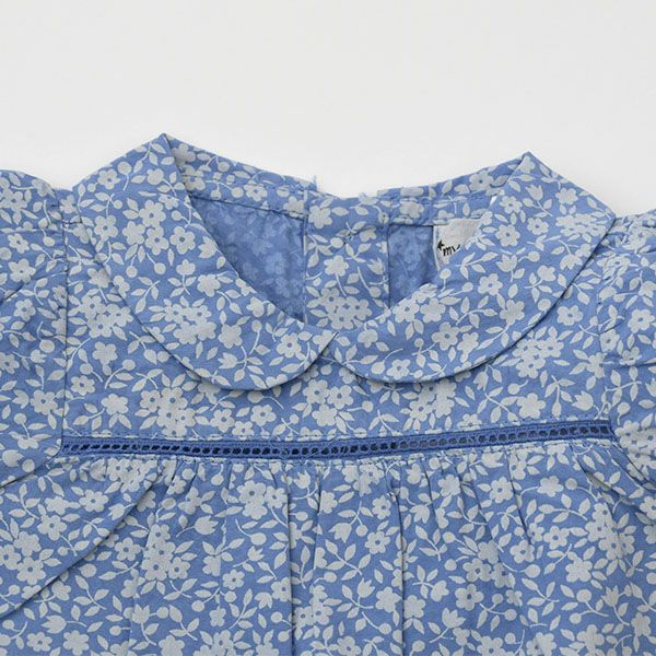 オーガニックコットン ベビーフローラルパフスリーブドレス