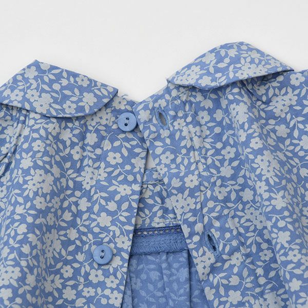 オーガニックコットン ベビーフローラルパフスリーブドレス