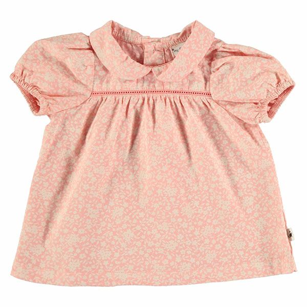 オーガニックコットン ベビーフローラルパフスリーブドレス