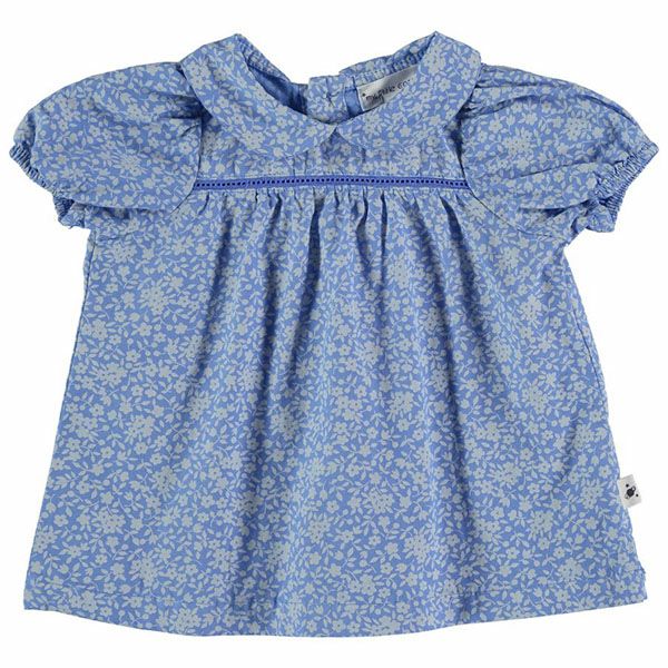 オーガニックコットン ベビーフローラルパフスリーブドレス