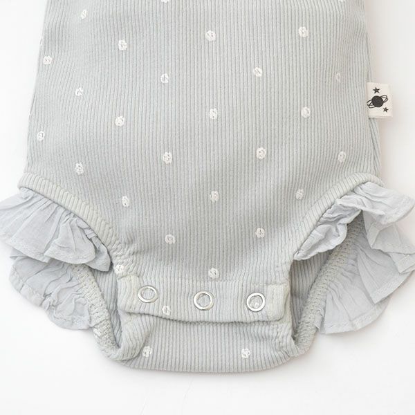 オーガニックコットン ベビーリブフリルボディDOTS