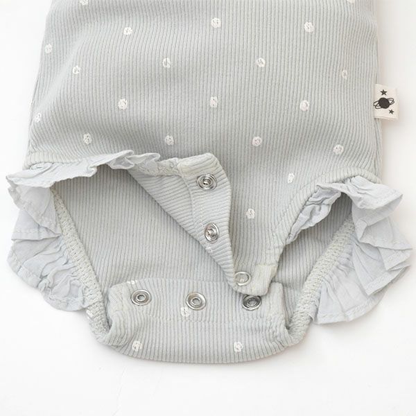 オーガニックコットン ベビーリブフリルボディDOTS