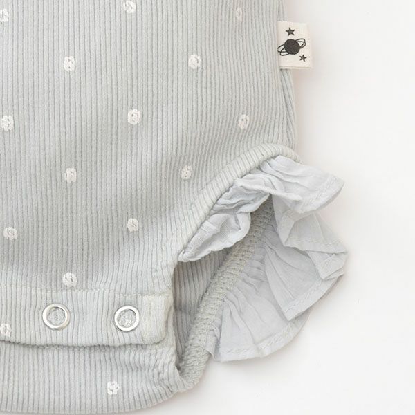 オーガニックコットン ベビーリブフリルボディDOTS