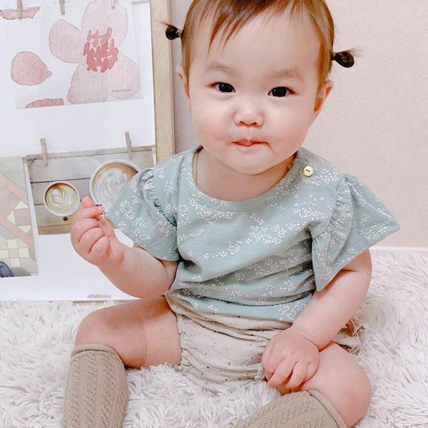 オーガニックコットン キッズ フリル袖 Tシャツ Hilde