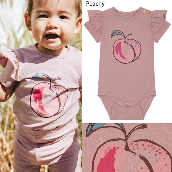 オーガニックコットン ベビー フリル袖ボディ Helga