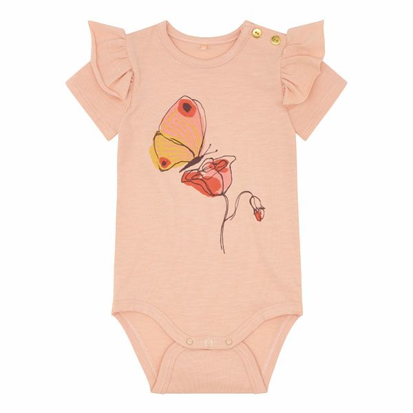 オーガニックコットン ベビー フリル袖ボディ Helga