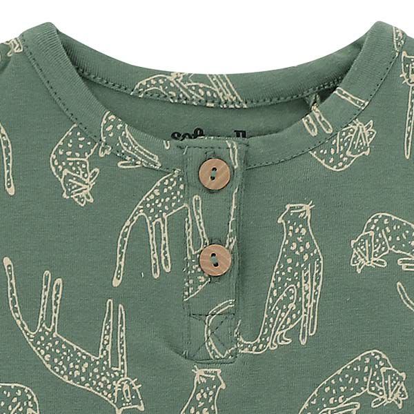 オーガニックコットン ベビー ショートロンパース Leoline