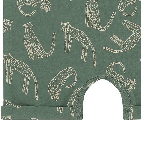 オーガニックコットン ベビー ショートロンパース Leoline