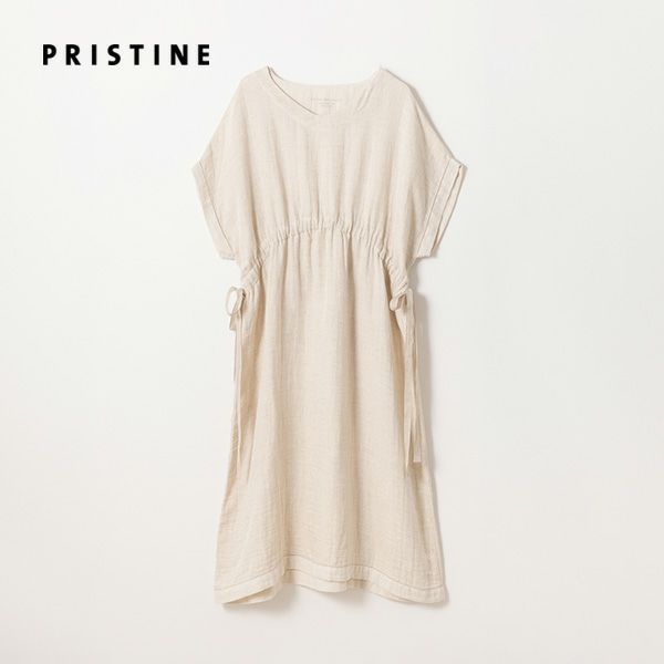 オーガニックコットン&リネン ダブルガーゼ湯上がりワンピース グレー M