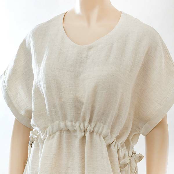 オーガニックコットン&リネン ダブルガーゼ湯上がりワンピース グレー M