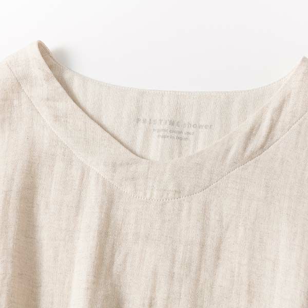 オーガニックコットン&リネン ダブルガーゼ湯上がりワンピース グレー M