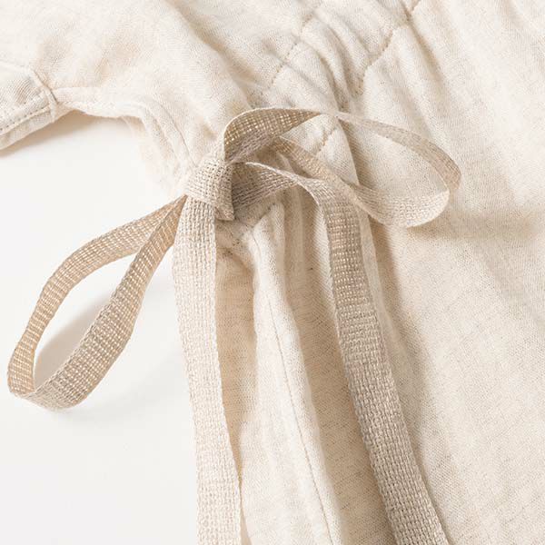 オーガニックコットン&リネン ダブルガーゼ湯上がりワンピース グレー M