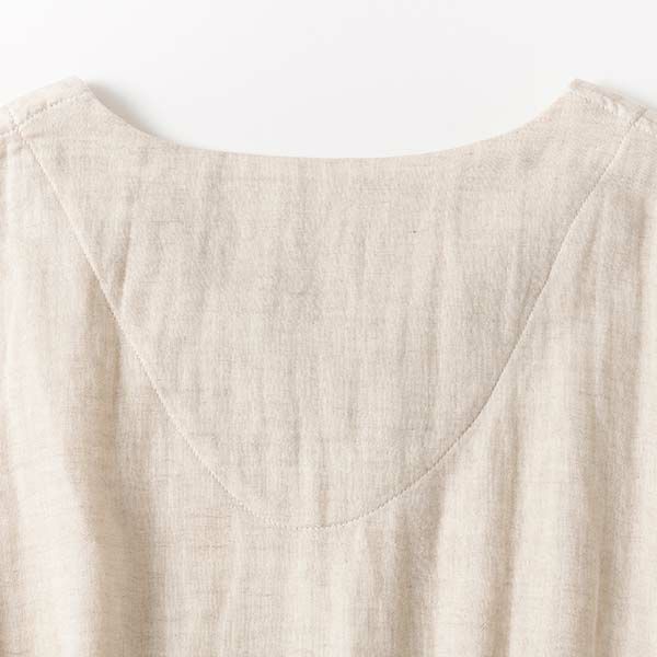 オーガニックコットン&リネン ダブルガーゼ湯上がりワンピース グレー M