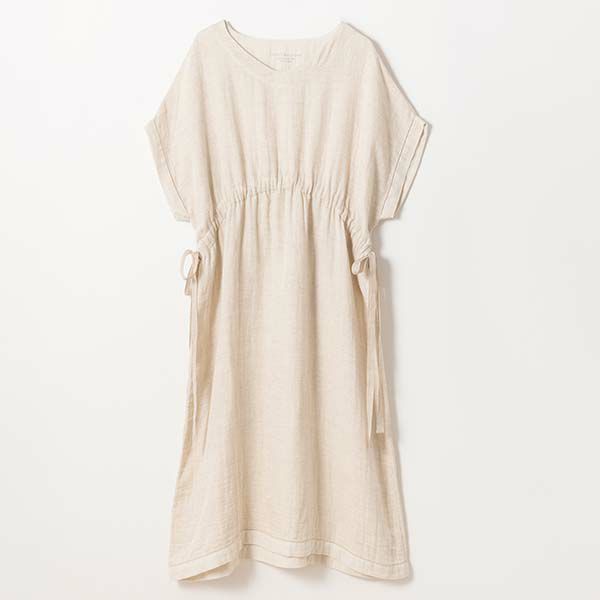 オーガニックコットン&リネン ダブルガーゼ湯上がりワンピース グレー M