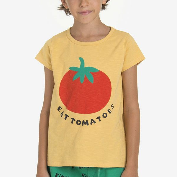 オーガニックコットン キッズ スラブTシャツ Eat Tomato(半袖)