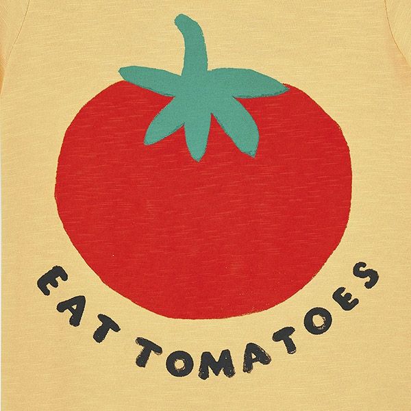 オーガニックコットン キッズ スラブTシャツ Eat Tomato(半袖)