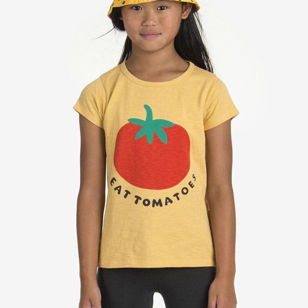 オーガニックコットン キッズ スラブTシャツ Eat Tomato(半袖)