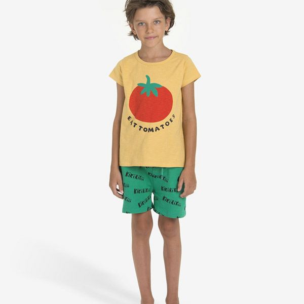 オーガニックコットン キッズ スラブTシャツ Eat Tomato(半袖)
