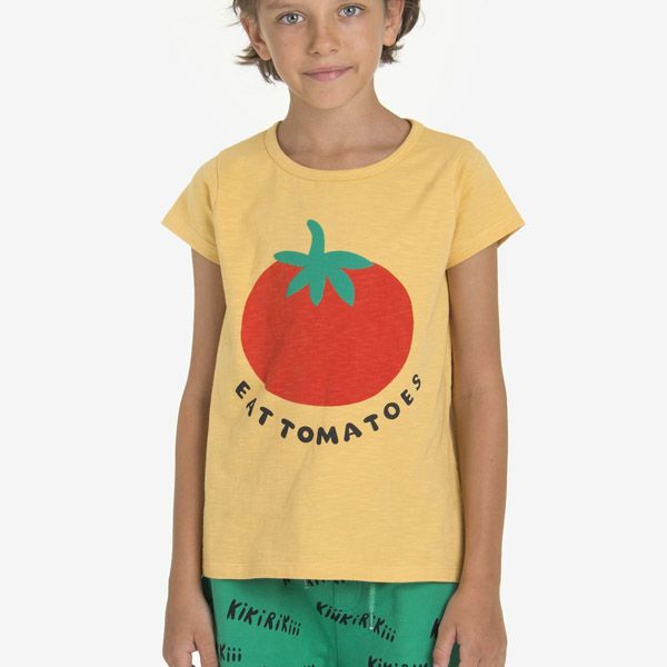 オーガニックコットン キッズ スラブTシャツ Eat Tomato(半袖)