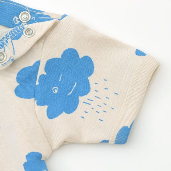 オーガニックコットン ベビー ショートロンパース Windy or Cloudy