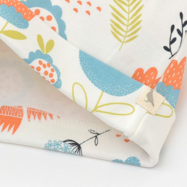 オーガニックコットン ベビー結び帽 Flowers