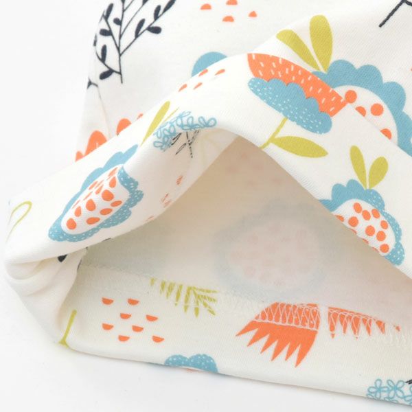 オーガニックコットン ベビー結び帽 Flowers