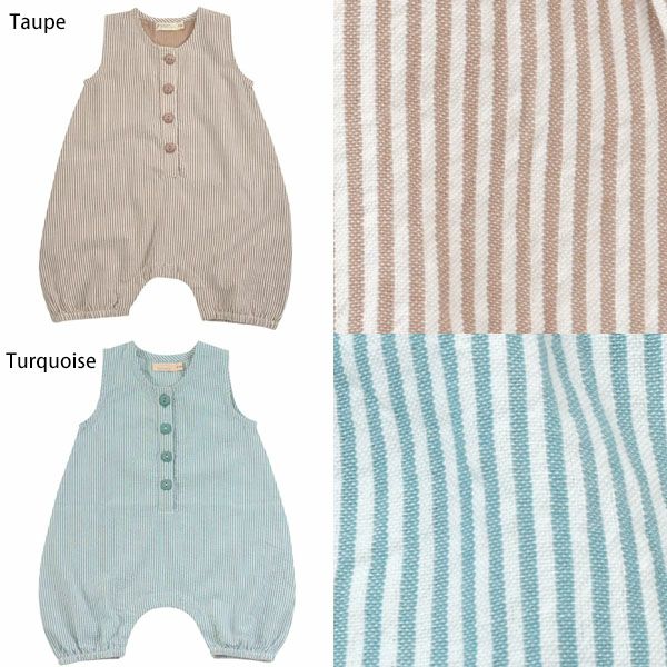 オーガニックコットン ベビーシアサッカーオールインワン