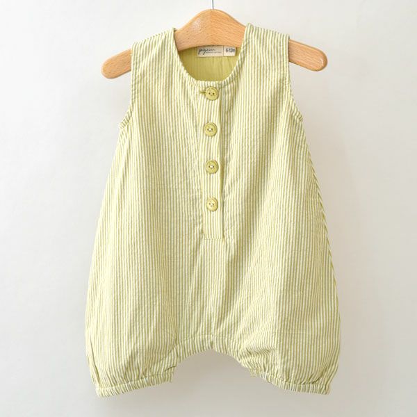 オーガニックコットン ベビーシアサッカーオールインワン