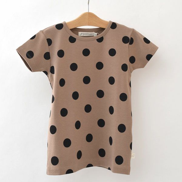オーガニックコットン キッズ TシャツSmallSpotBlack
