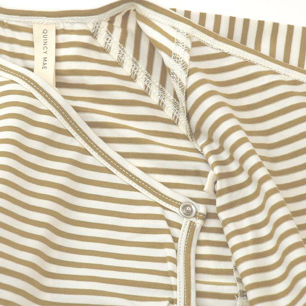 オーガニックコットン ベビー合わせトップス＆足つきパンツ Stripe