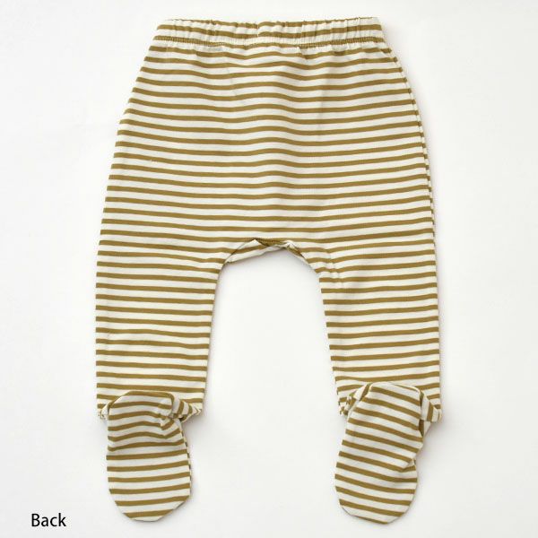 オーガニックコットン ベビー合わせトップス＆足つきパンツ Stripe