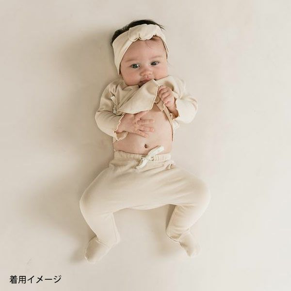 オーガニックコットン ベビー合わせトップス＆足つきパンツ Stripe