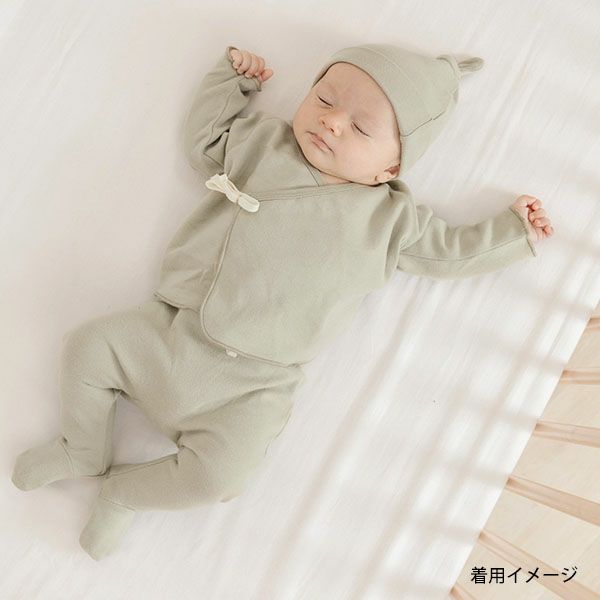 オーガニックコットン ベビー合わせトップス＆足つきパンツ Stripe