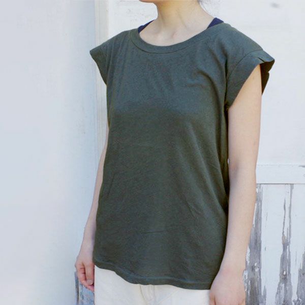 オーガニックコットン 薄地 フレンチスリーブ