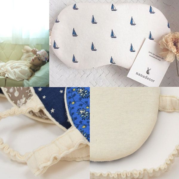 オーガニックコットン ビッグアイマスクブルーストライプ